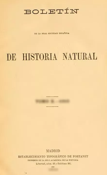 Boletín de la RSEHN. Primera Serie.